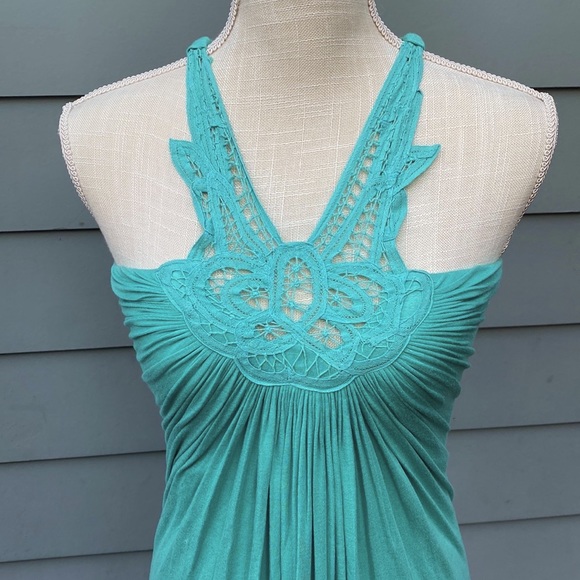 Sky brand sea foam embroidered racer back maxi dress - Picture 3 of 7